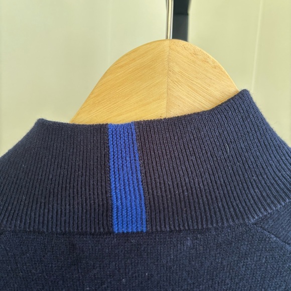 RLX Ralph Lauren Men’s Medium Blue 1/4 Zip Wool Blend Sweater Outdoor Pullover - Picture 4 of 12